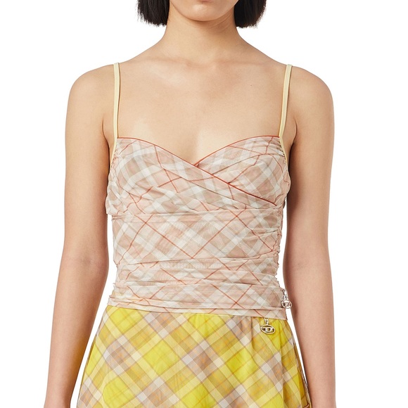 Diesel Tops - Diesel Plaid Mesh Cami